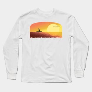 Lispe Golden Sunset Cruise Long Sleeve T-Shirt